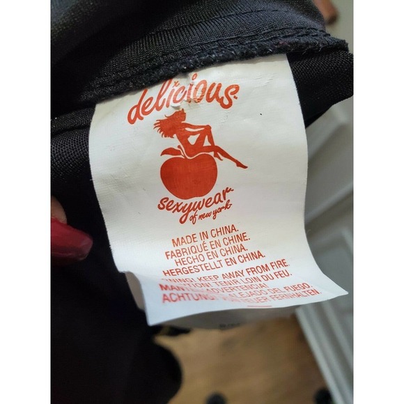 Delicious Women Solid Black Polyester Collared Short Sleeve Knee Length Dress S - Picture 11 of 12